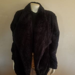 Womens coat faux fur  open front long sleeve